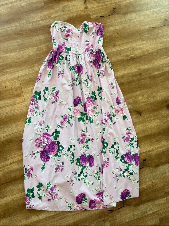 Dresses & Skirts - Women’s Floral Strapless Maxi Dress in Light purple